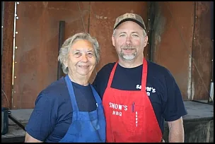 Custom caricature logo designed for Snow's BBQ restaurant and product branding